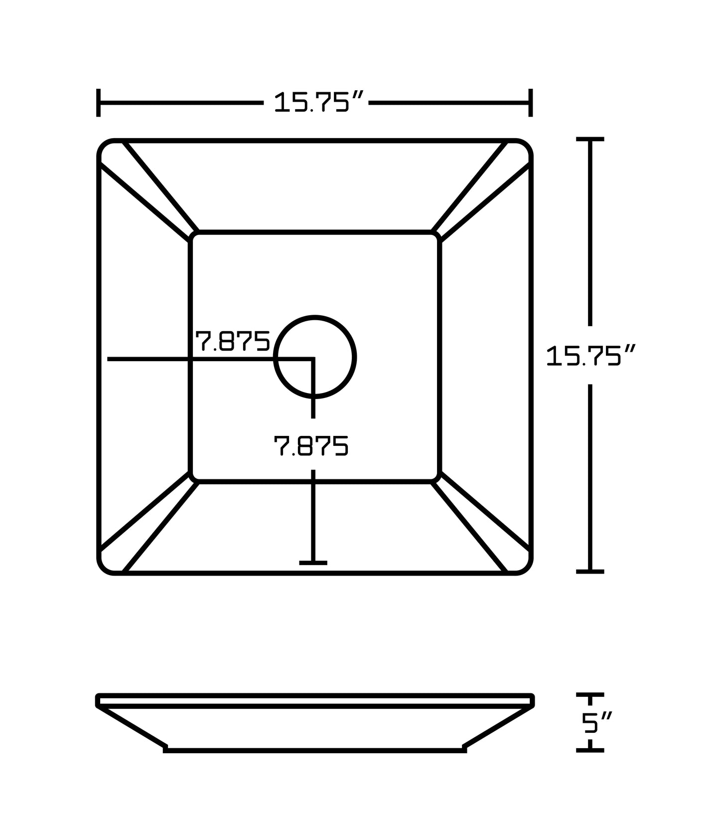 American Imaginations AI-26339 16" White Square Above Counter Modern Bathroom Vessel Sink Set