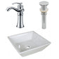 American Imaginations AI-26339 16" White Square Above Counter Modern Bathroom Vessel Sink Set