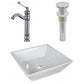 American Imaginations AI-26340 16" White Square Above Counter Modern Bathroom Vessel Sink Set