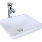 American Imaginations AI-26341 16" White Square Above Counter Modern Bathroom Vessel Sink Set