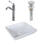 American Imaginations AI-26342 16" White Square Above Counter Modern Bathroom Vessel Sink Set