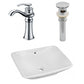 American Imaginations AI-26343 22" White Rectangular Above Counter Modern Bathroom Vessel Sink Set