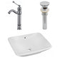 American Imaginations AI-26344 22" White Rectangular Above Counter Modern Bathroom Vessel Sink Set