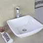 American Imaginations AI-26345 17" White Square Above Counter Modern Bathroom Vessel Sink Set