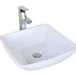 American Imaginations AI-26345 17" White Square Above Counter Modern Bathroom Vessel Sink Set