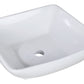 American Imaginations AI-26345 17" White Square Above Counter Modern Bathroom Vessel Sink Set