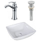 American Imaginations AI-26345 17" White Square Above Counter Modern Bathroom Vessel Sink Set