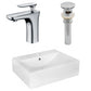 American Imaginations AI-26350 20" White Rectangular Above Counter Modern Bathroom Vessel Sink Set