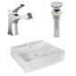 American Imaginations AI-26353 21" White Rectangular Above Counter Modern Bathroom Vessel Sink Set