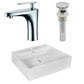 American Imaginations AI-26355 21" White Rectangular Above Counter Modern Bathroom Vessel Sink Set