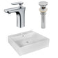 American Imaginations AI-26356 21" White Rectangular Above Counter Modern Bathroom Vessel Sink Set