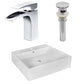 American Imaginations AI-26357 21" White Rectangular Above Counter Modern Bathroom Vessel Sink Set