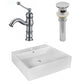 American Imaginations AI-26358 21" White Rectangular Above Counter Modern Bathroom Vessel Sink Set