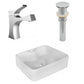 American Imaginations AI-26359 19" White Rectangular Above Counter Modern Bathroom Vessel Sink Set