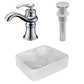 American Imaginations AI-26360 19" White Rectangular Above Counter Modern Bathroom Vessel Sink Set