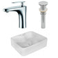 American Imaginations AI-26361 19" White Rectangular Above Counter Modern Bathroom Vessel Sink Set