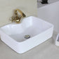 American Imaginations AI-26364 19" White Rectangular Above Counter Modern Bathroom Vessel Sink Set