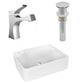 American Imaginations AI-26365 17" White Rectangular Above Counter Modern Bathroom Vessel Sink Set