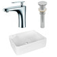 American Imaginations AI-26367 17" White Rectangular Above Counter Modern Bathroom Vessel Sink Set