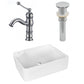 American Imaginations AI-26370 17" White Rectangular Above Counter Modern Bathroom Vessel Sink Set