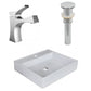 American Imaginations AI-26371 17" White Square Above Counter Modern Bathroom Vessel Sink Set