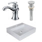 American Imaginations AI-26372 17" White Square Above Counter Modern Bathroom Vessel Sink Set