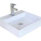 American Imaginations AI-26374 17" White Square Above Counter Modern Bathroom Vessel Sink Set