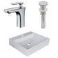 American Imaginations AI-26374 17" White Square Above Counter Modern Bathroom Vessel Sink Set
