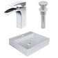 American Imaginations AI-26375 17" White Square Above Counter Modern Bathroom Vessel Sink Set