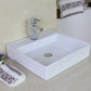 American Imaginations AI-26376 17" White Square Above Counter Modern Bathroom Vessel Sink Set