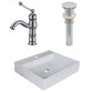 American Imaginations AI-26376 17" White Square Above Counter Modern Bathroom Vessel Sink Set