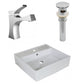 American Imaginations AI-26377 18" White Square Above Counter Modern Bathroom Vessel Sink Set