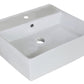 American Imaginations AI-26378 18" White Square Above Counter Modern Bathroom Vessel Sink Set
