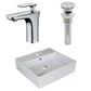 American Imaginations AI-26380 18" White Square Above Counter Modern Bathroom Vessel Sink Set
