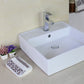 American Imaginations AI-26381 18" White Square Above Counter Modern Bathroom Vessel Sink Set