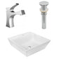 American Imaginations AI-26383 17" White Square Above Counter Modern Bathroom Vessel Sink Set