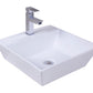 American Imaginations AI-26385 17" White Square Above Counter Modern Bathroom Vessel Sink Set