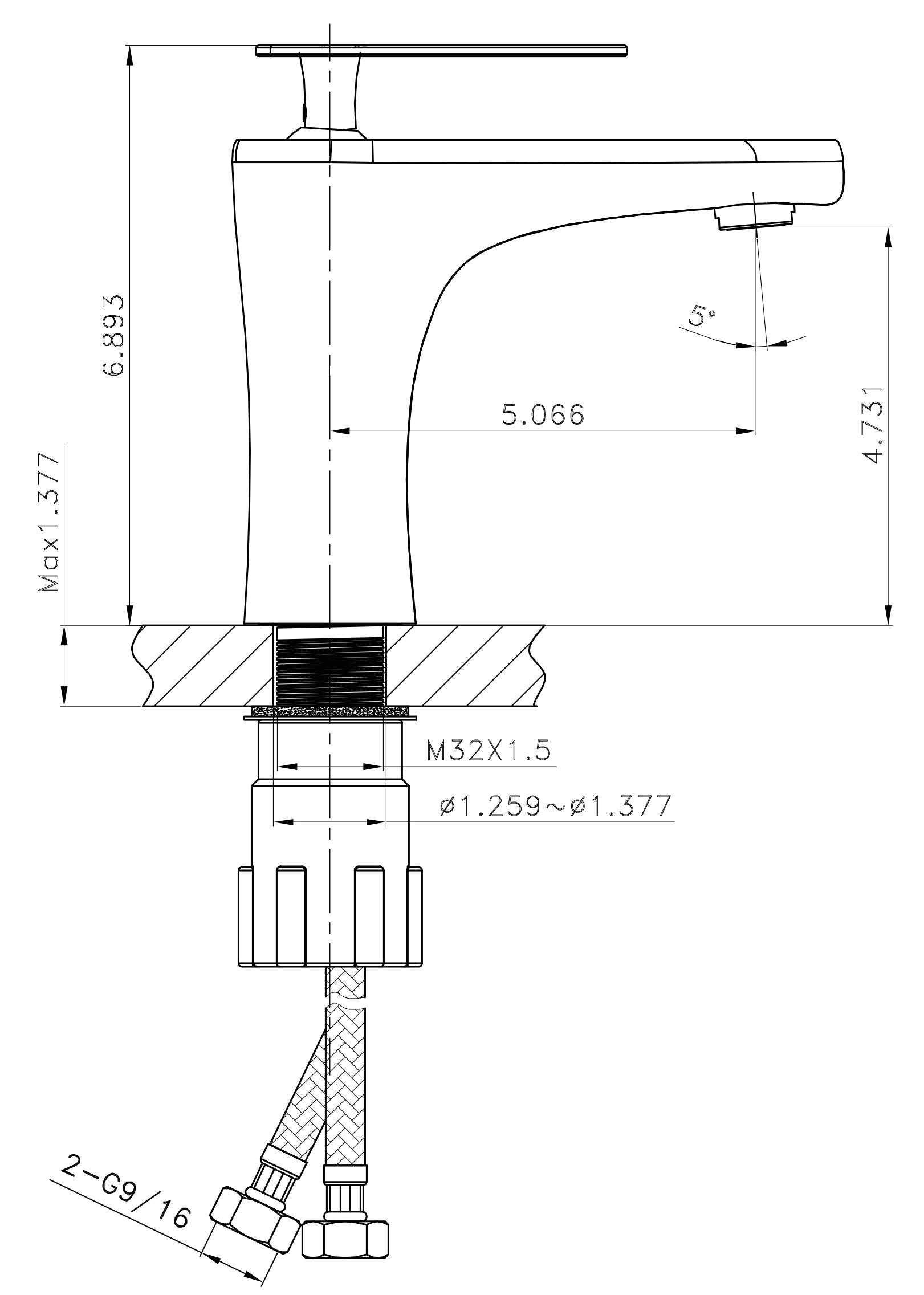 American Imaginations AI-26385 17" White Square Above Counter Modern Bathroom Vessel Sink Set