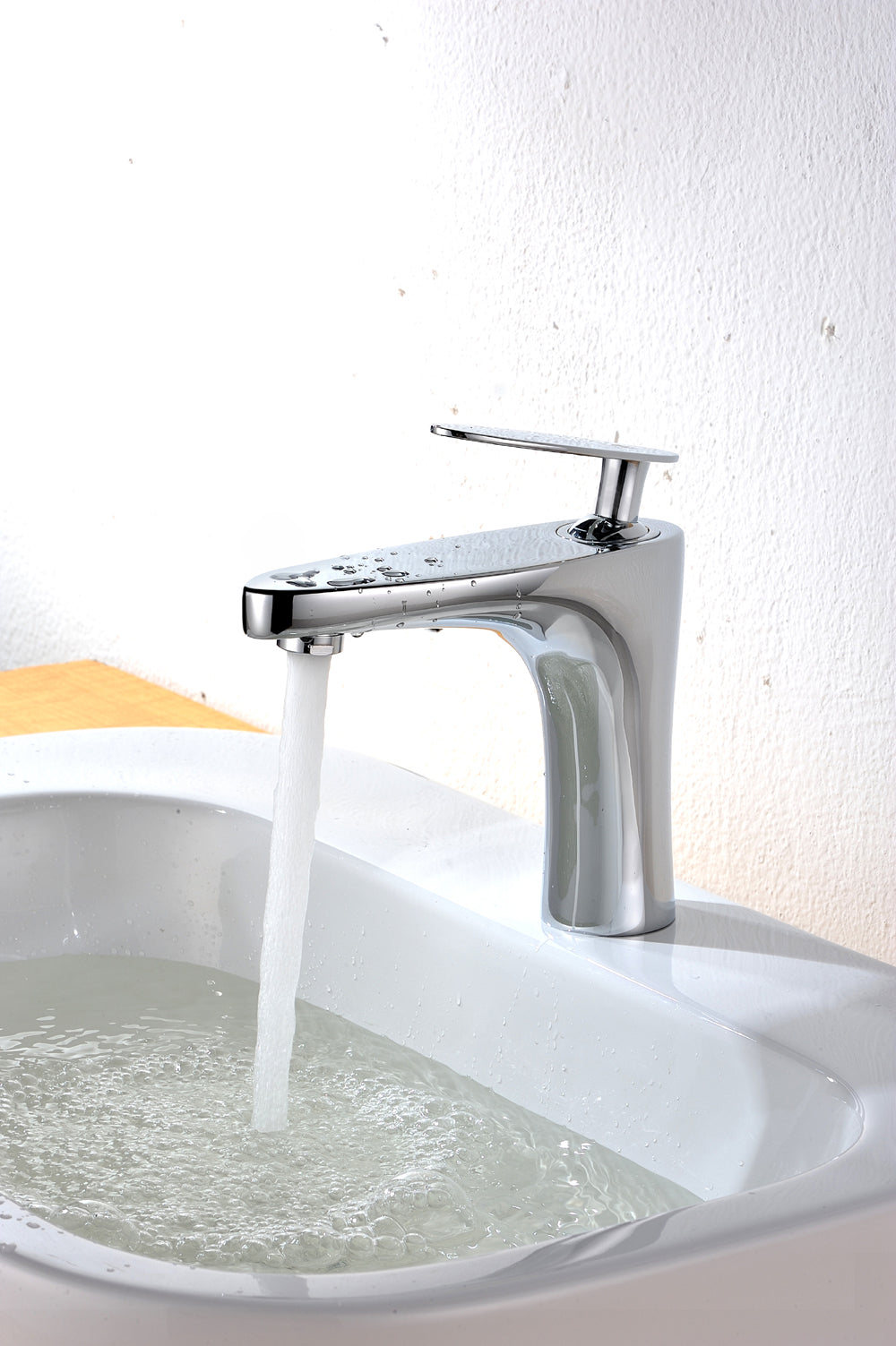 American Imaginations AI-26385 17" White Square Above Counter Modern Bathroom Vessel Sink Set