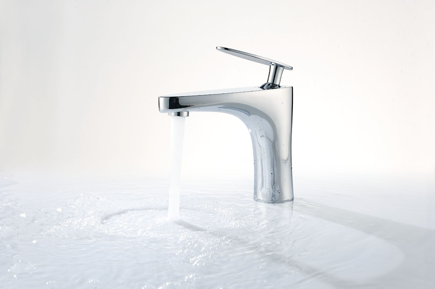 American Imaginations AI-26385 17" White Square Above Counter Modern Bathroom Vessel Sink Set