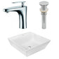 American Imaginations AI-26385 17" White Square Above Counter Modern Bathroom Vessel Sink Set
