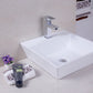 American Imaginations AI-26386 17" White Square Above Counter Modern Bathroom Vessel Sink Set