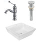 American Imaginations AI-26388 17" White Square Above Counter Modern Bathroom Vessel Sink Set
