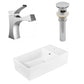 American Imaginations AI-26389 19" White Rectangular Above Counter Modern Bathroom Vessel Sink Set