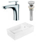 American Imaginations AI-26391 19" White Rectangular Above Counter Modern Bathroom Vessel Sink Set