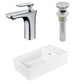 American Imaginations AI-26392 19" White Rectangular Above Counter Modern Bathroom Vessel Sink Set