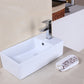 American Imaginations AI-26394 19" White Rectangular Above Counter Modern Bathroom Vessel Sink Set