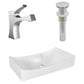American Imaginations AI-26395 26" White Rectangular Above Counter Modern Bathroom Vessel Sink Set