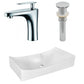 American Imaginations AI-26397 26" White Rectangular Above Counter Modern Bathroom Vessel Sink Set