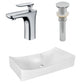 American Imaginations AI-26398 26" White Rectangular Above Counter Modern Bathroom Vessel Sink Set